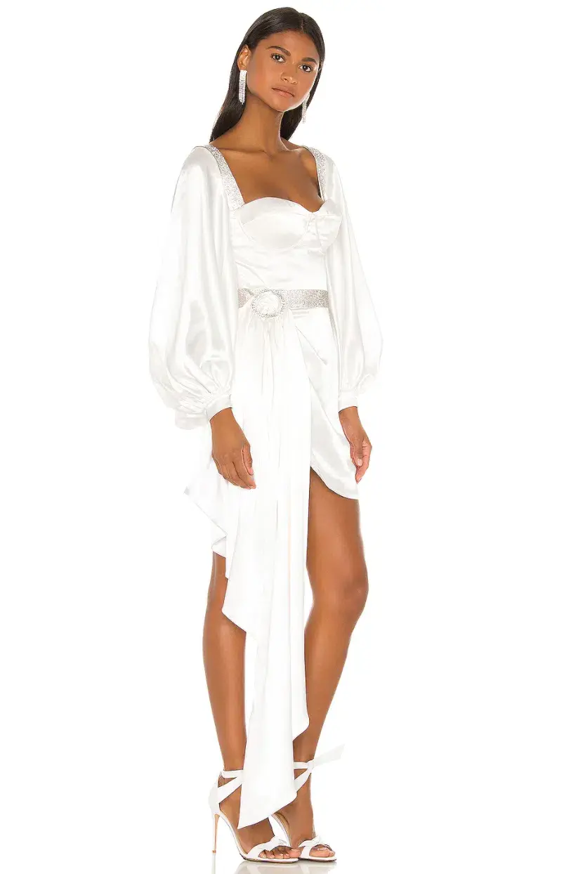 Bronx and Banco Lana Bridal Mini Dress in White Size M / AU 10 - Image 2