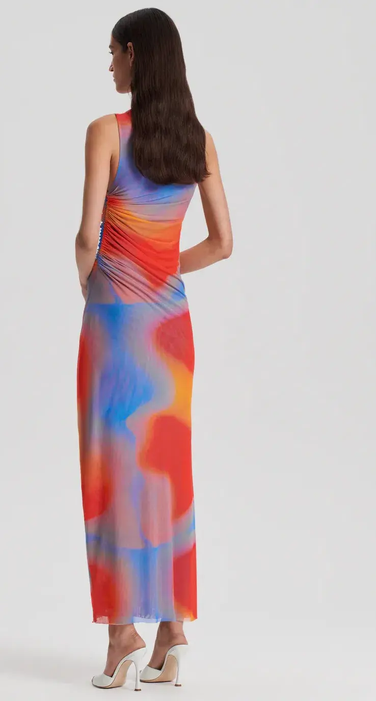 Scanlan Theodore Italian Watercolour Print Dress Blue/Red Size 8  - Image 2