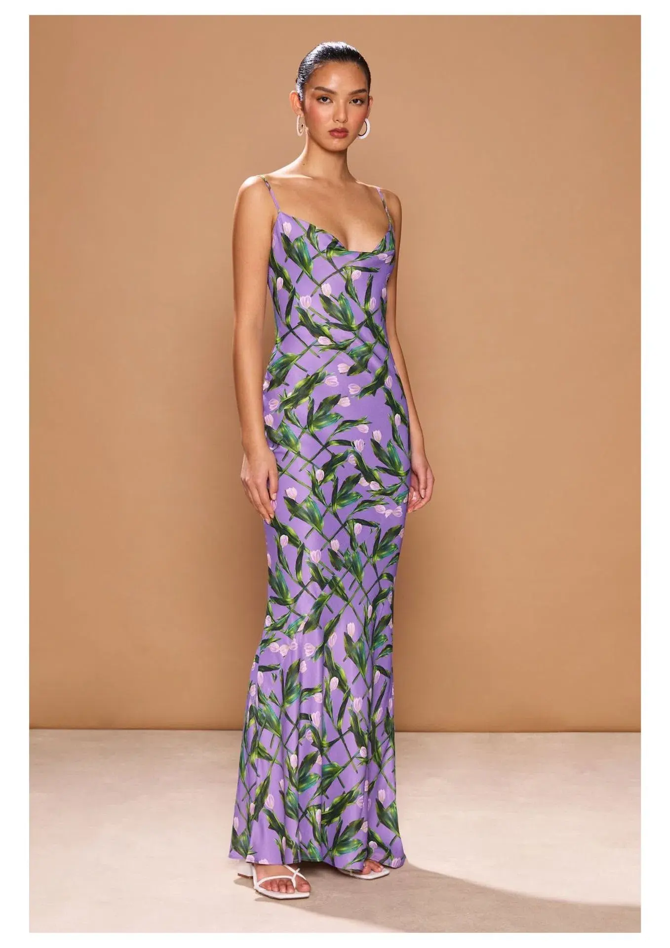 Sonya Moda Portofino Dress Tulipani Viola Floral Size 12 - Image 1