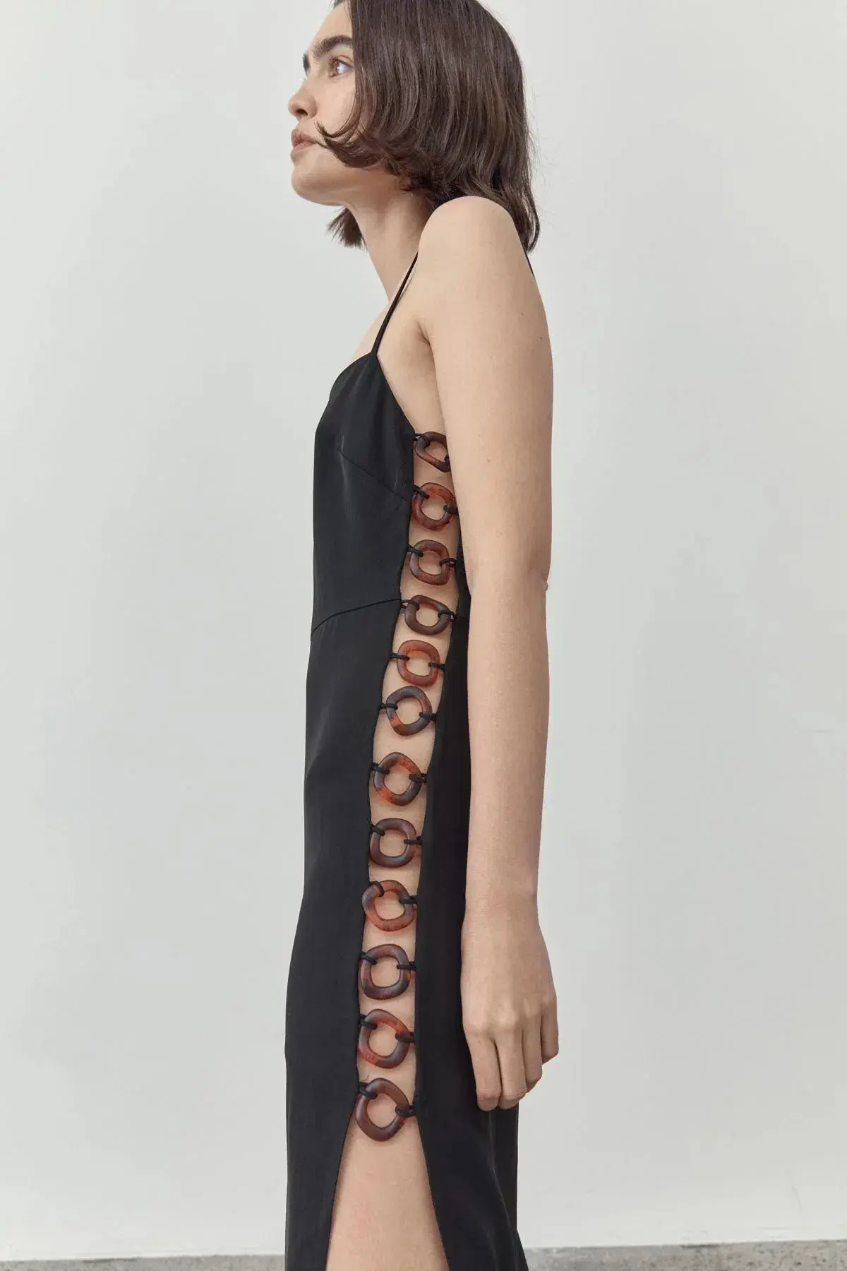 St. Agni Link Detail Midi Dress Black Size 6 - Image 2