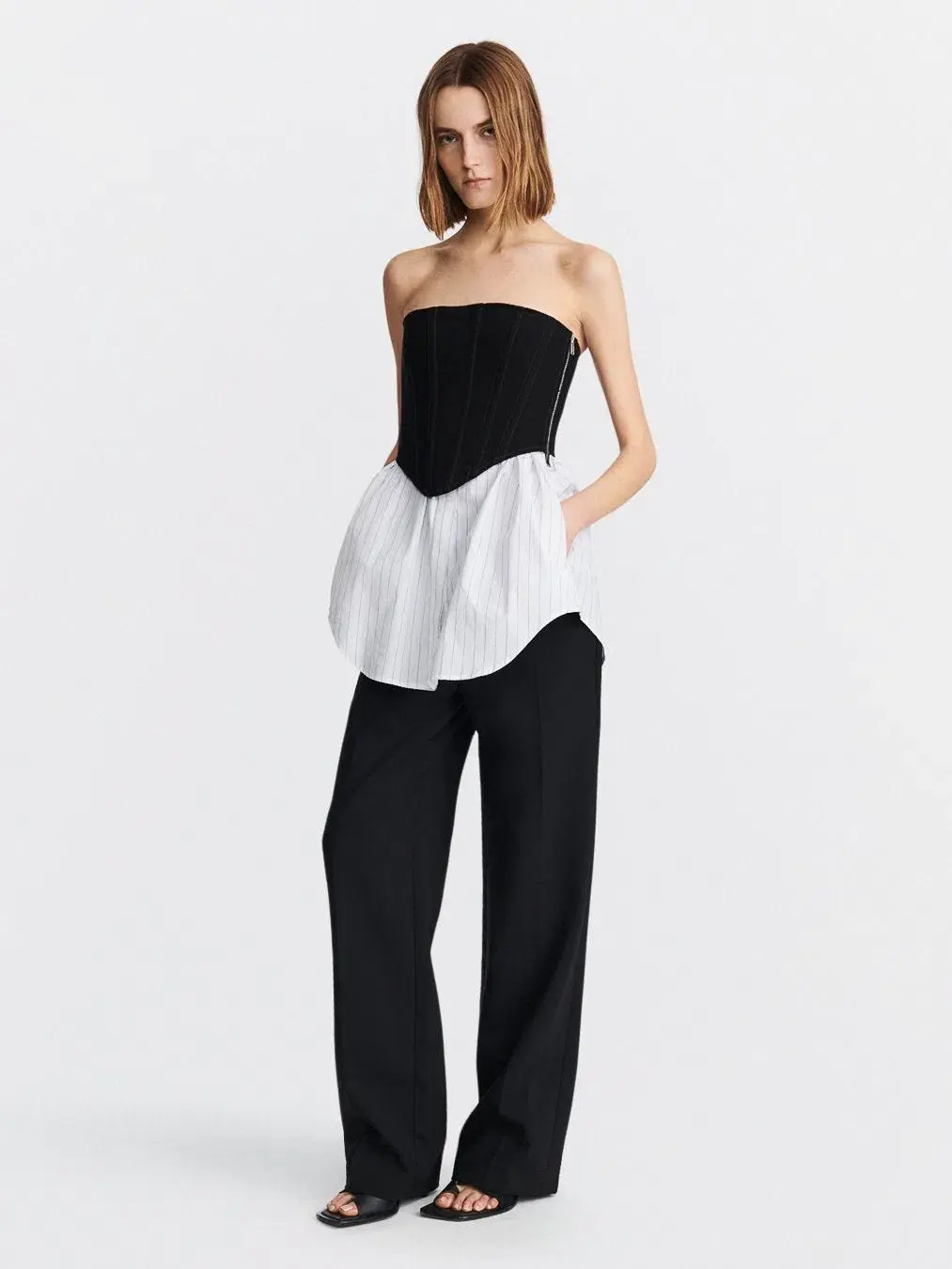 Dion Lee Internal Corset Mini Dress Black/White Size 6 - Image 2