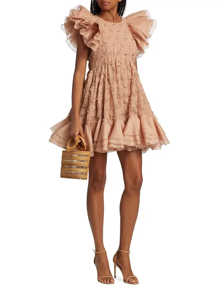 Zimmermann Dancer Frilled Mini Dress Blush Size 0 / 8 AU - Image 1