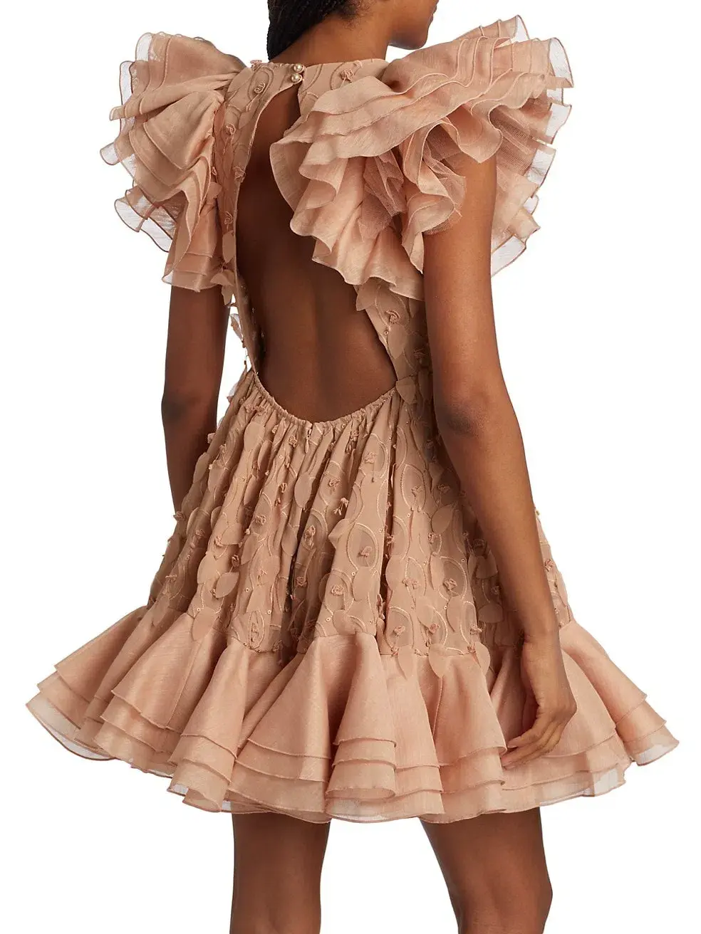 Zimmermann Dancer Frilled Mini Dress Blush Size 1 / 10 AU - Image 3