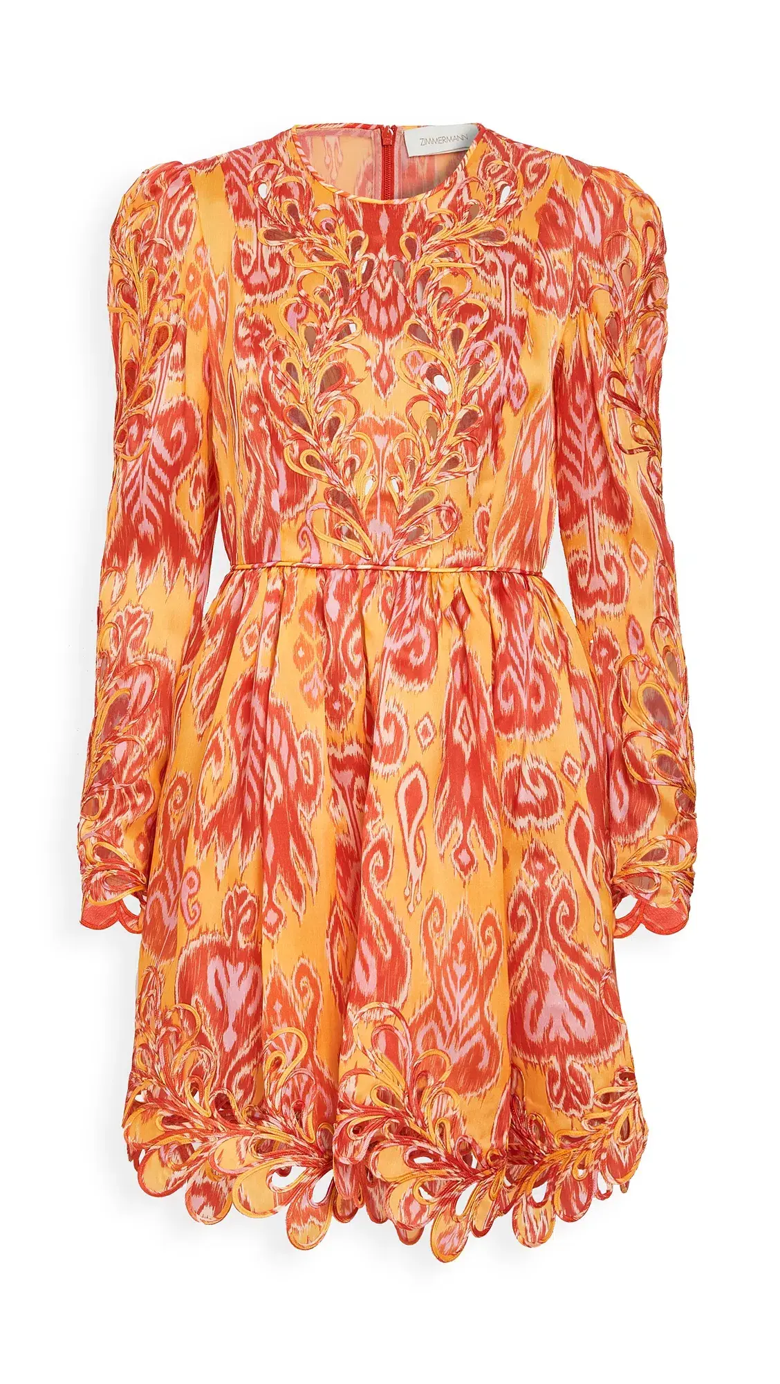 Zimmermann Brightside Rouleaux Mini Dress Gold Ikat Size 0 / 8 AU - Image 3