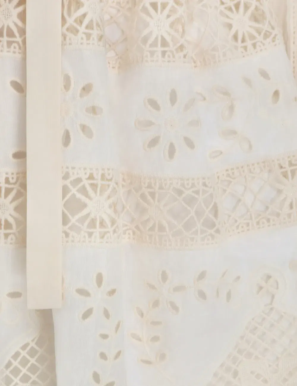 Zimmermann Aliane Embroidered Short Dress Ivory Size 0 / 8 AU for rent on The Volte - main image