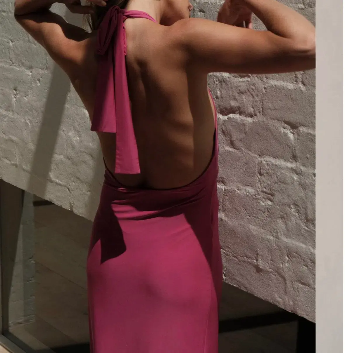 With Harper Lu V-Neck Halter Maxi Dress Fuchsia Size XS / AU 6 - Image 6