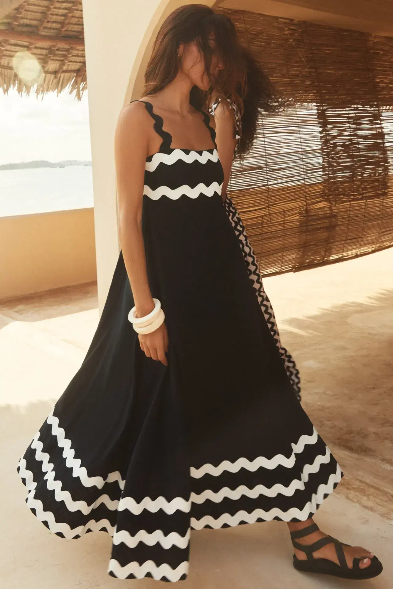 Mister Zimi Vivi Ric Rac Dress Black White Size 8 - Image 2