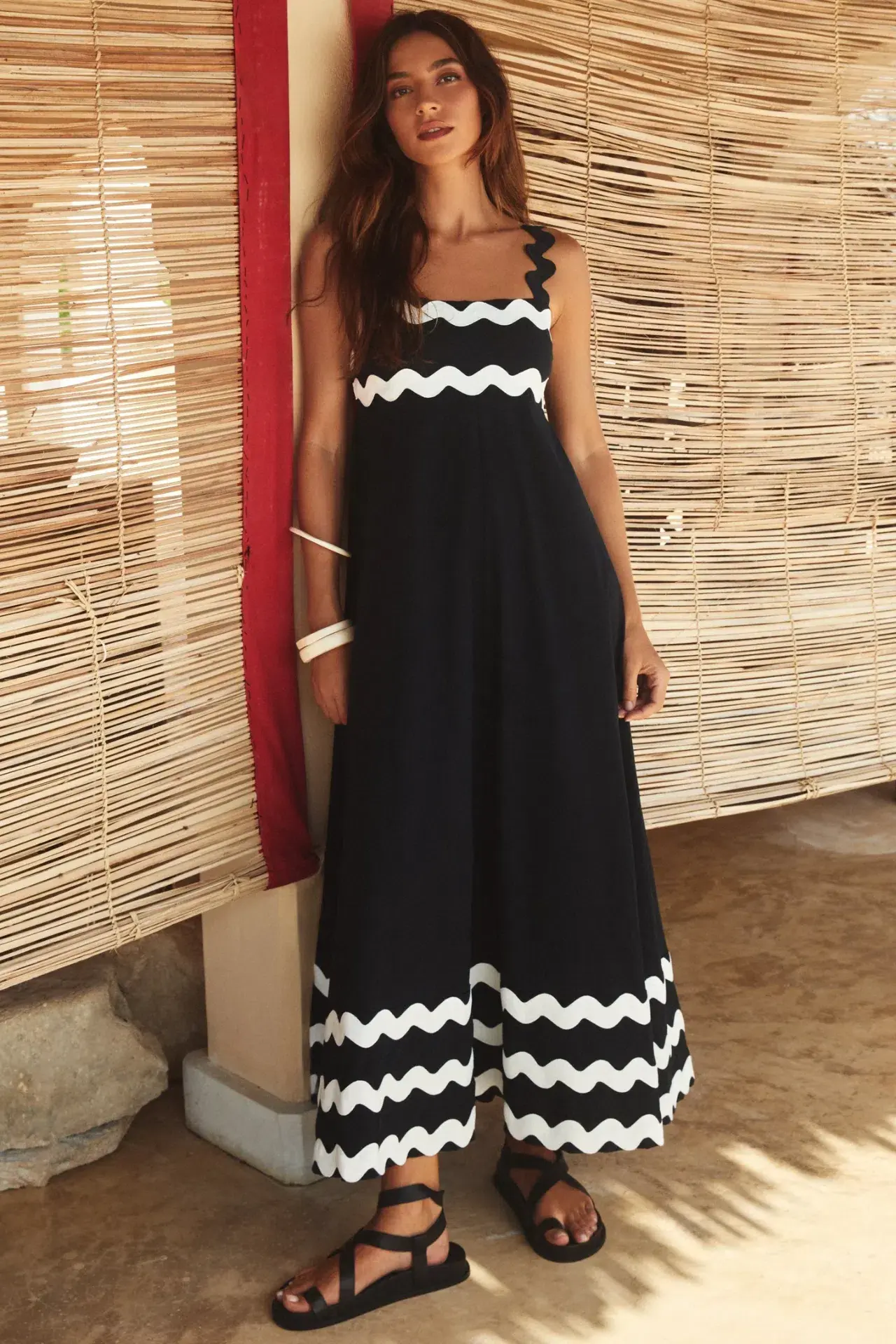 Mister Zimi Vivi Ric Rac Dress Black White Size 8 - Image 1