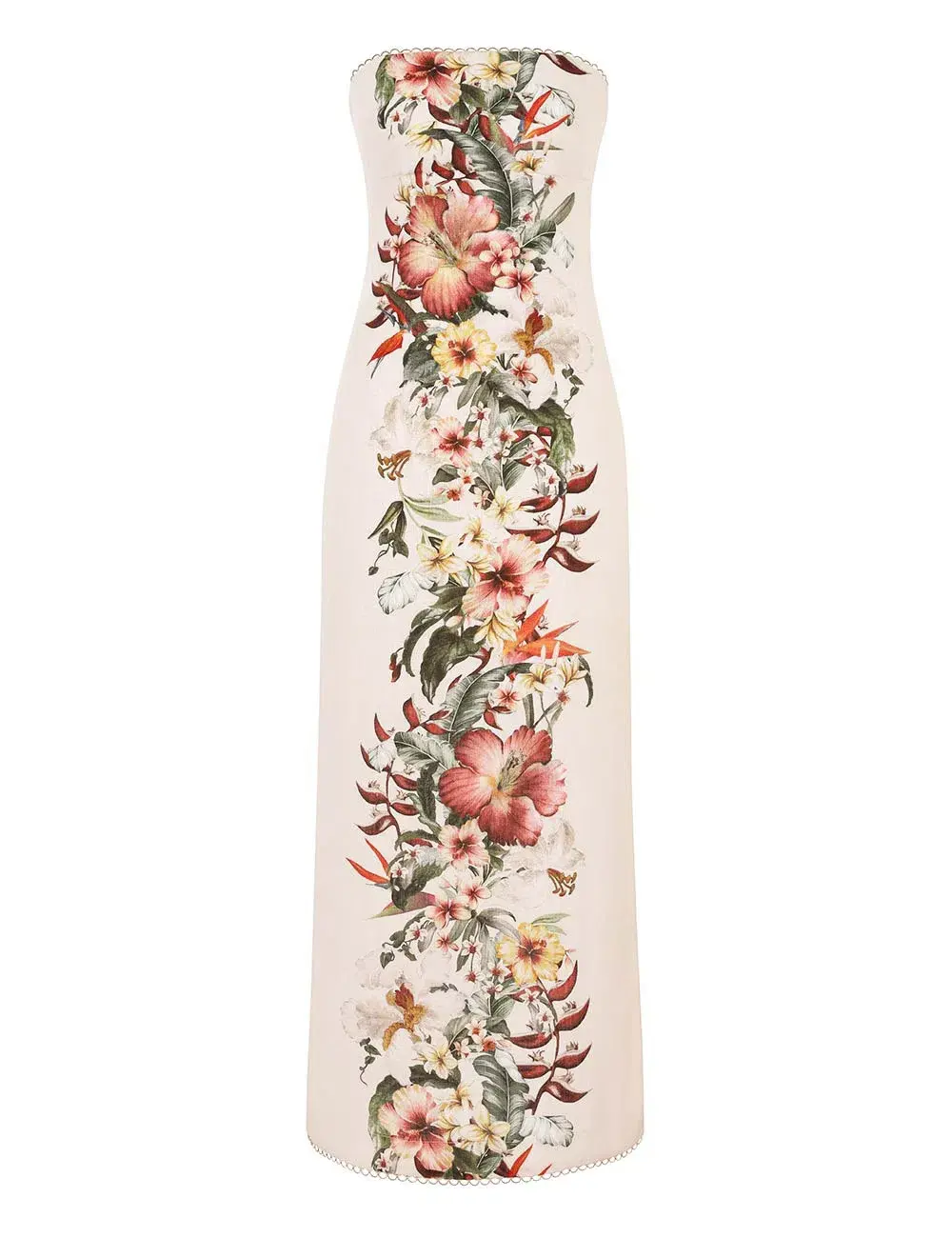 Zimmermann Lexi Column Dress in Ivory Palm Size 0 / AU 8 - Image 3
