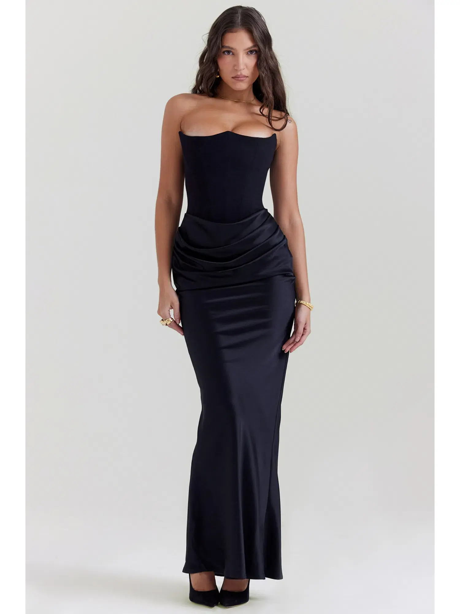 House of CB Persephone Strapless Corset Dress Black Size S (8) - Image 1
