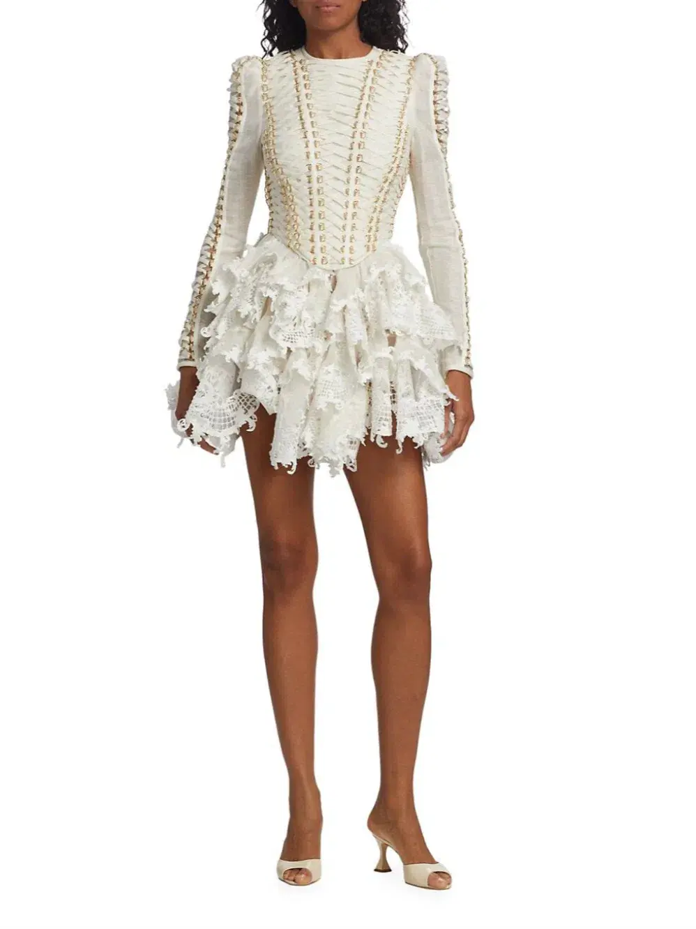 Zimmermann Coaster Corset Laced Dress Ivory Size 0 / AU 8  - Image 1