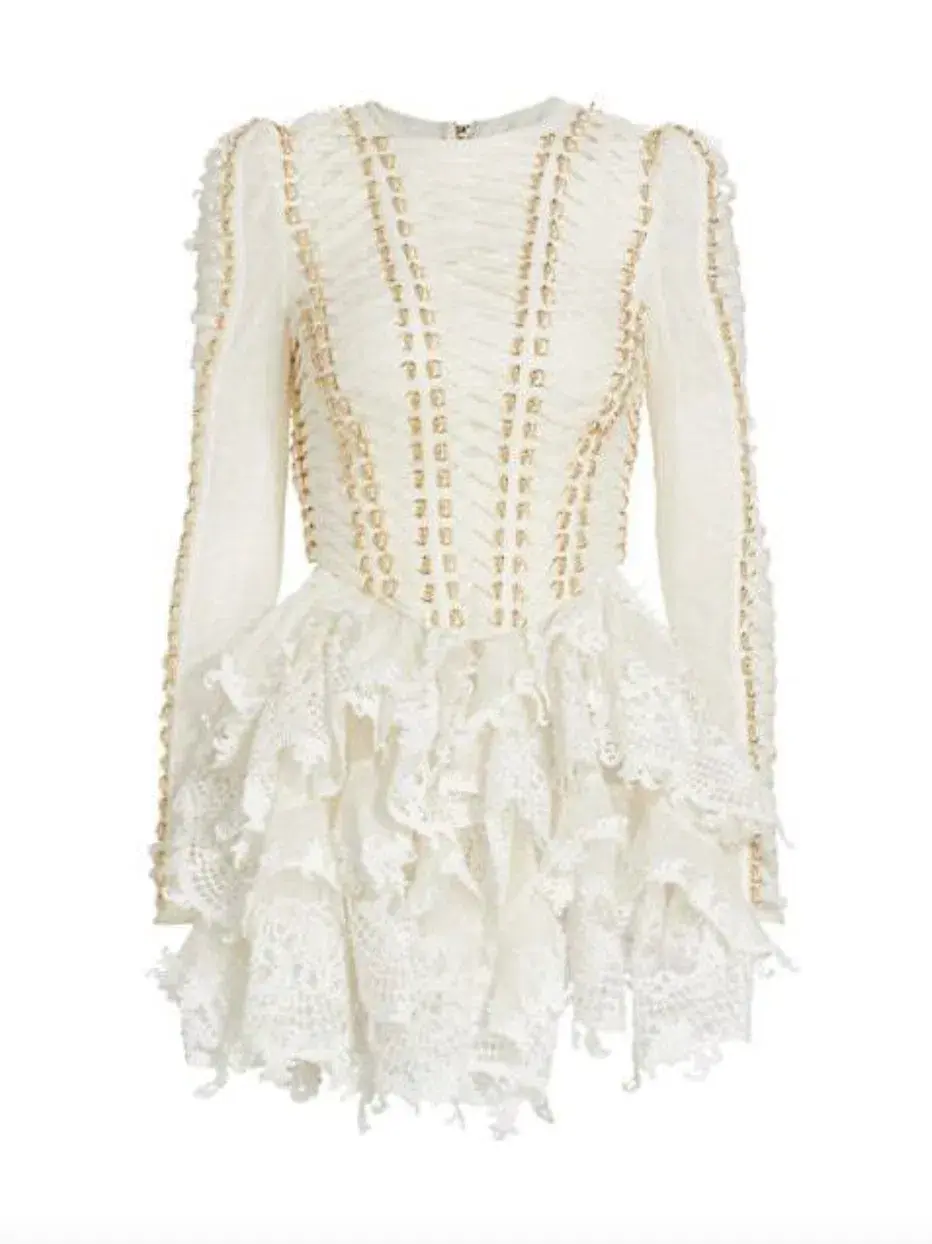 Zimmermann Coaster Corset Laced Dress Ivory Size 0 / AU 8  - Image 3