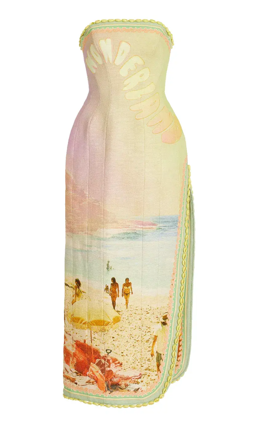 Zimmermann Coaster Structured Midi Dress Poster Print Size 0 / AU 8  - Image 4