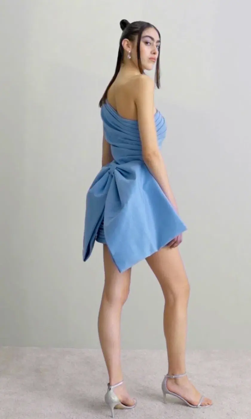 Rachel Gilbert Marco Mini Dress Blue Size 2 / AU 10 - Image 2