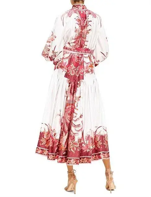 Zimmermann Wavelength Placement Midi Dress Pink Phoenix Size 1 / AU 10  - Image 3