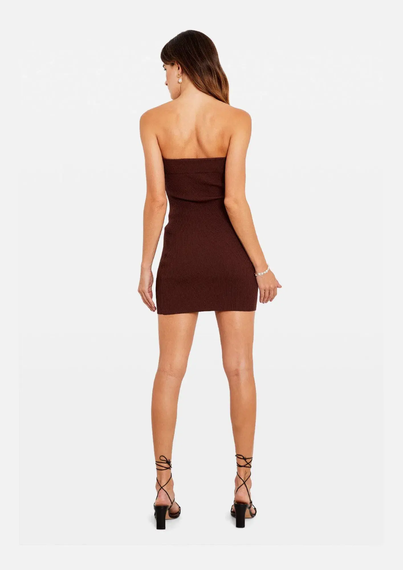 Tuchuzy Ribbed Tube Mini Dress Brown Size XS / AU 6 - Image 4
