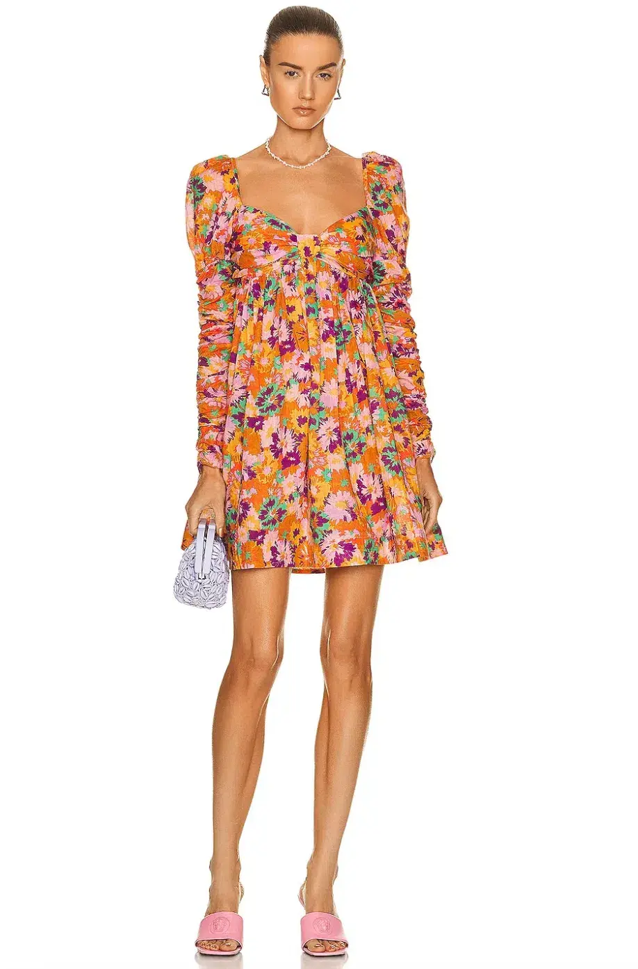 Zimmermann Violet Twist Front Mini Dress Mustard Multi Floral Size 1 / AU 10  - Image 1
