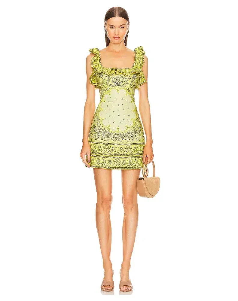 Zimmermann Matchmaker Frilled Mini Dress Yellow Bandana Size 0P / AU 6 - Image 2