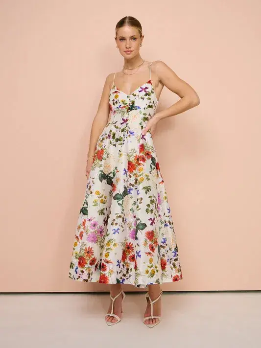 Sofia The Label Evie Midi Dress In Enchanted Floral Size AU 12 - Image 2
