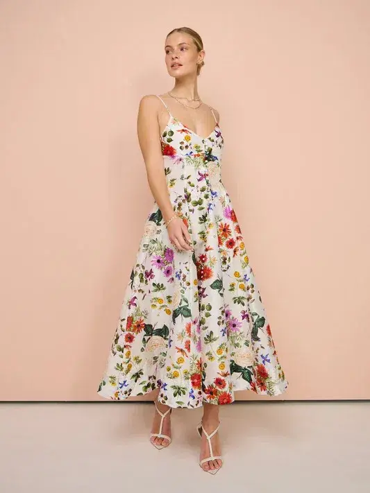 Sofia The Label Evie Midi Dress In Enchanted Floral Size AU 12 - Image 1