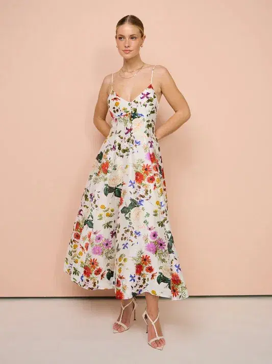 Sofia The Label Evie Midi Dress In Enchanted Floral Size AU 12 - Image 3