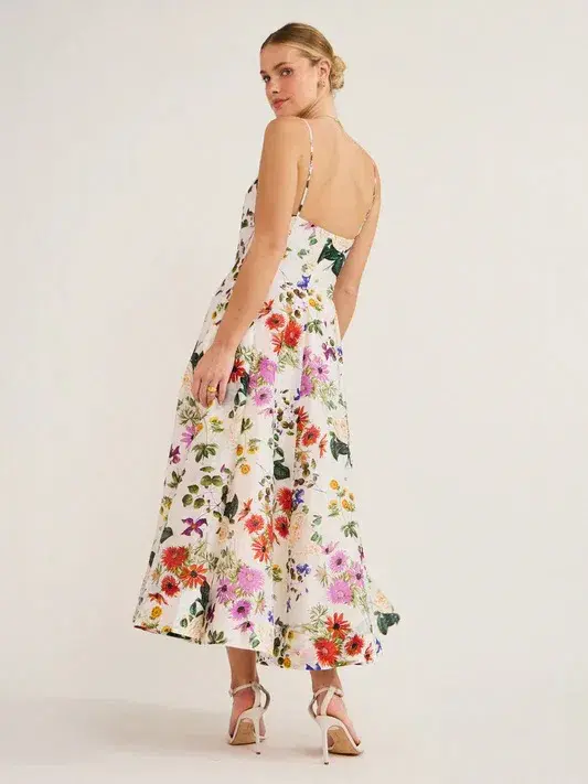 Sofia The Label Evie Midi Dress In Enchanted Floral Size AU 12 - Image 4