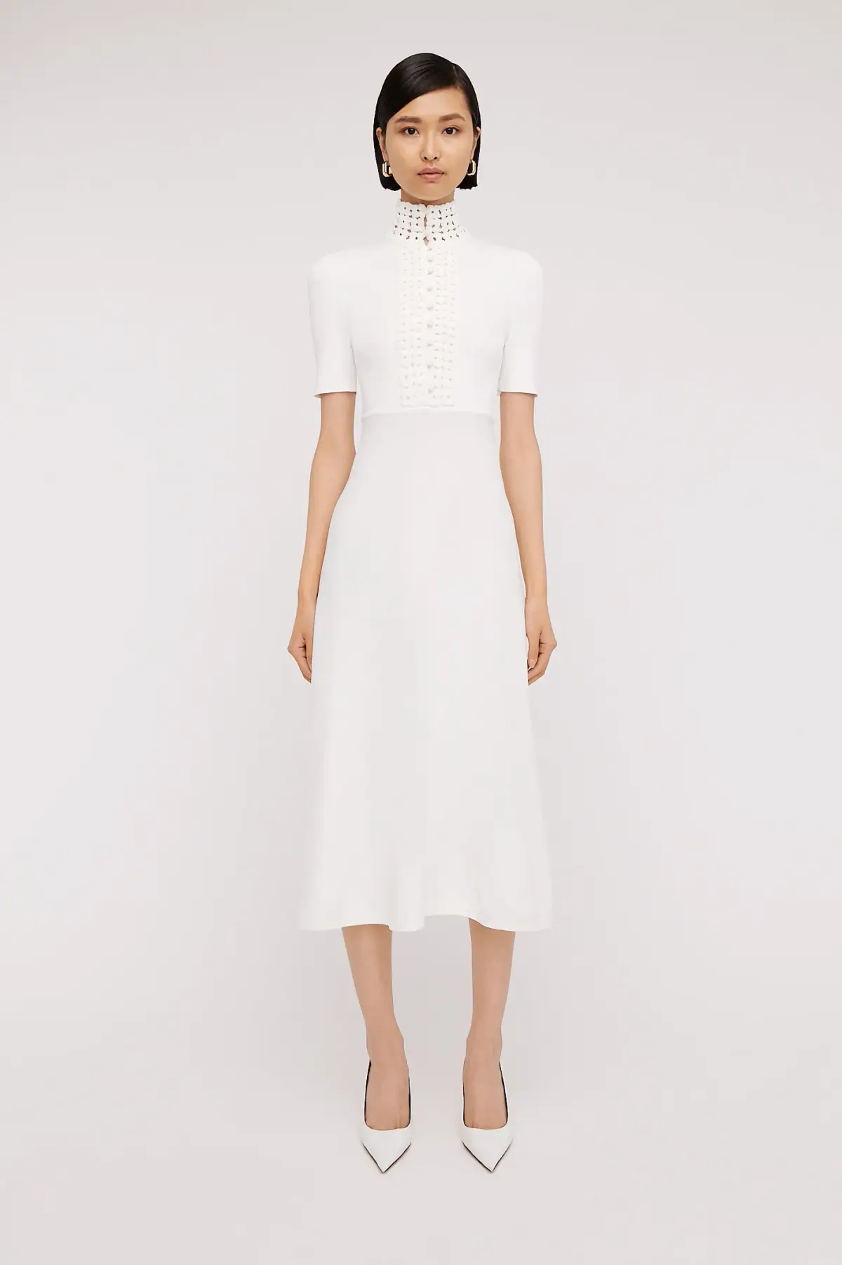 Scanlan Theodore Crepe Knit Daisy Soft Dress in Ivory/Cream Size S / AU 8 - Image 1