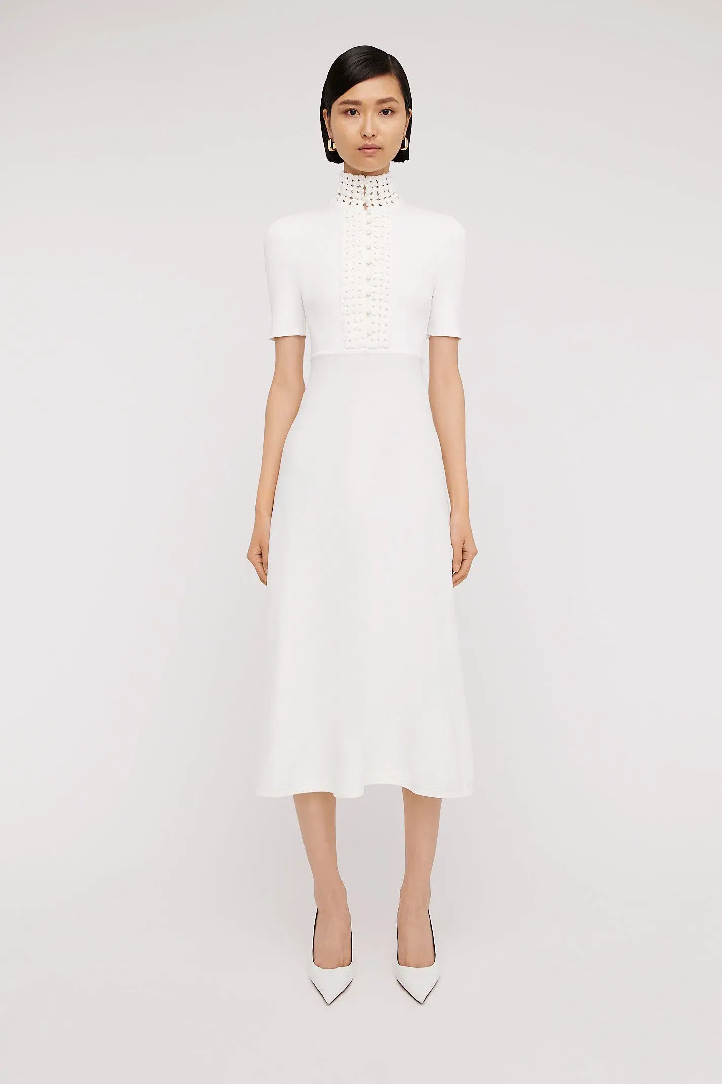 Scanlan Theodore Crepe Knit Daisy Soft Dress in Ivory/Cream Size S / AU 8 - Image 1