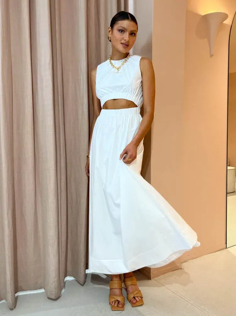Sir The Label Dion Gathered Dress Ivory Size 2 / 10 AU  - Image 2