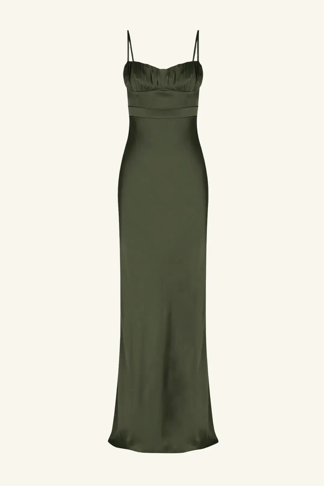 Shona Joy La Lune Corded Ruched Maxi Dress in Forest Green Size 8 for rent on The Volte - main image