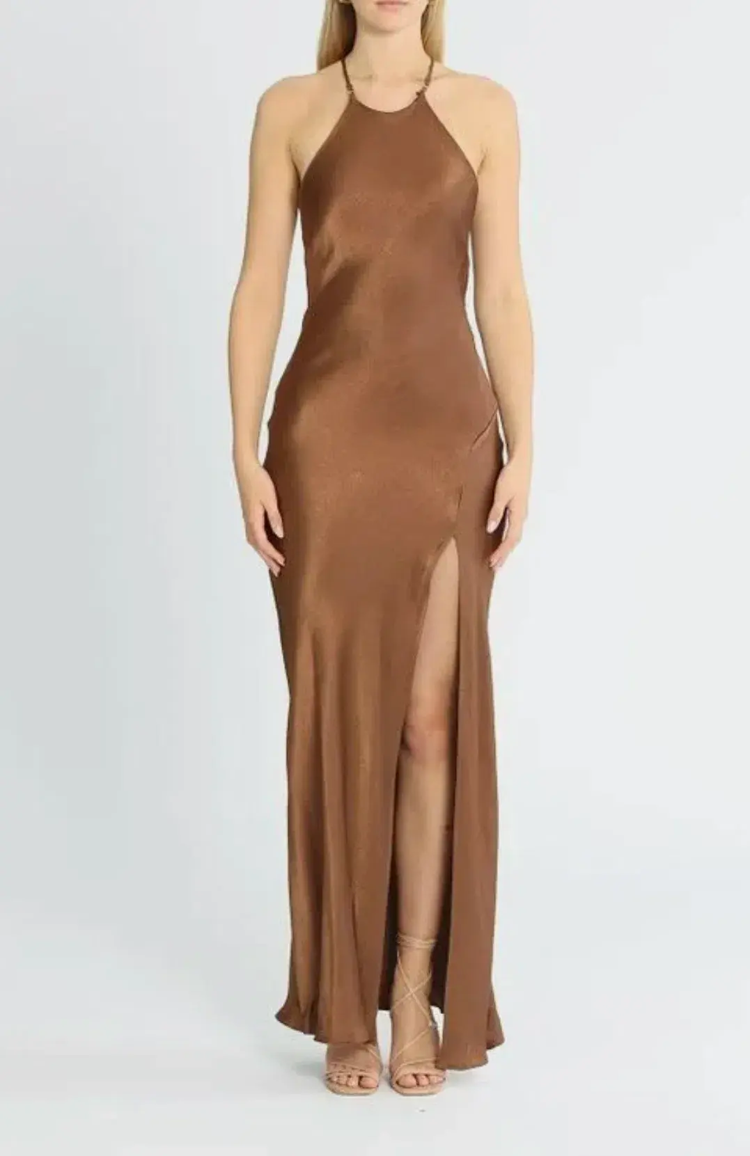 Bec & Bridge Annika Maxi Dress Brown Size 8 for rent on The Volte - main image