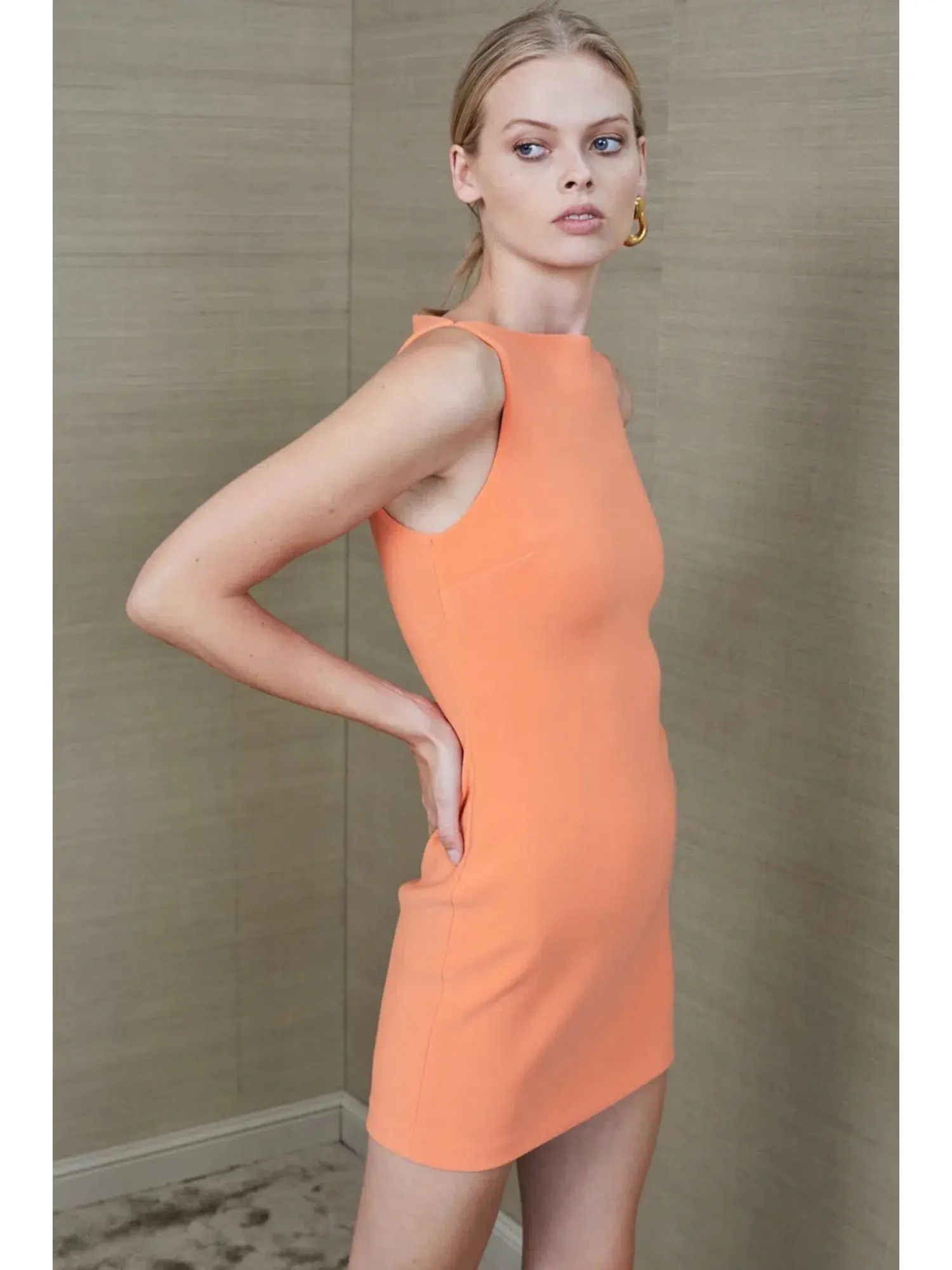 Bec & Bridge Clover Mini Dress Nectarine Orange Size AU 6 - Image 2