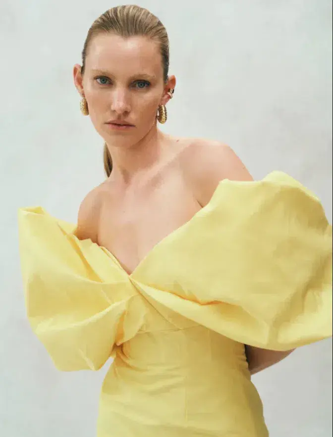 Rachel Gilbert Xavier Midi Dress in Yellow Size 2 / AU 10 - Image 2