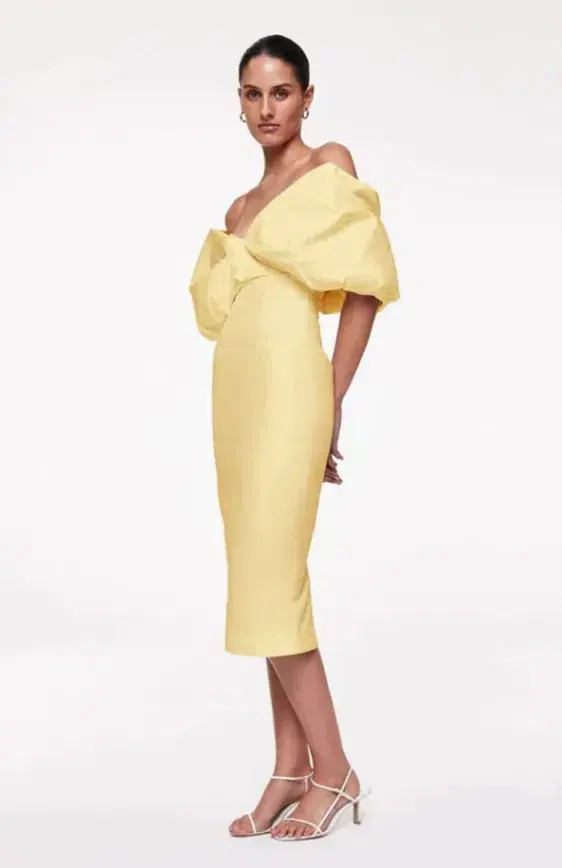 Rachel Gilbert Xavier Midi Dress in Yellow Size 2 / AU 10 - Image 1