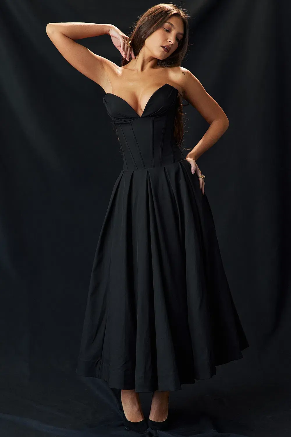 House Of CB Lady Strapless Midi Dress Black Size M / AU 10 - Image 7