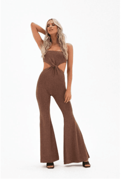  Natalie Rolt Olympia Jumpsuit Metallic Bronze Size 6 - Image 2
