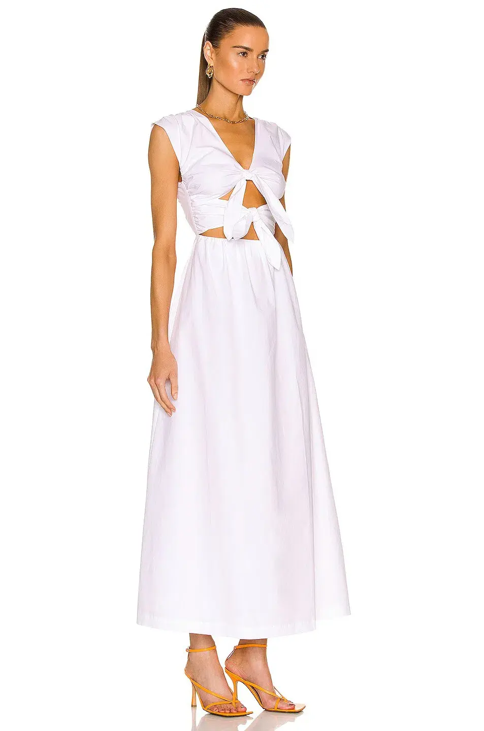 Sir The Label Anja Tie Midi Dress Chalk White Size 3 / 12 AU - Image 2