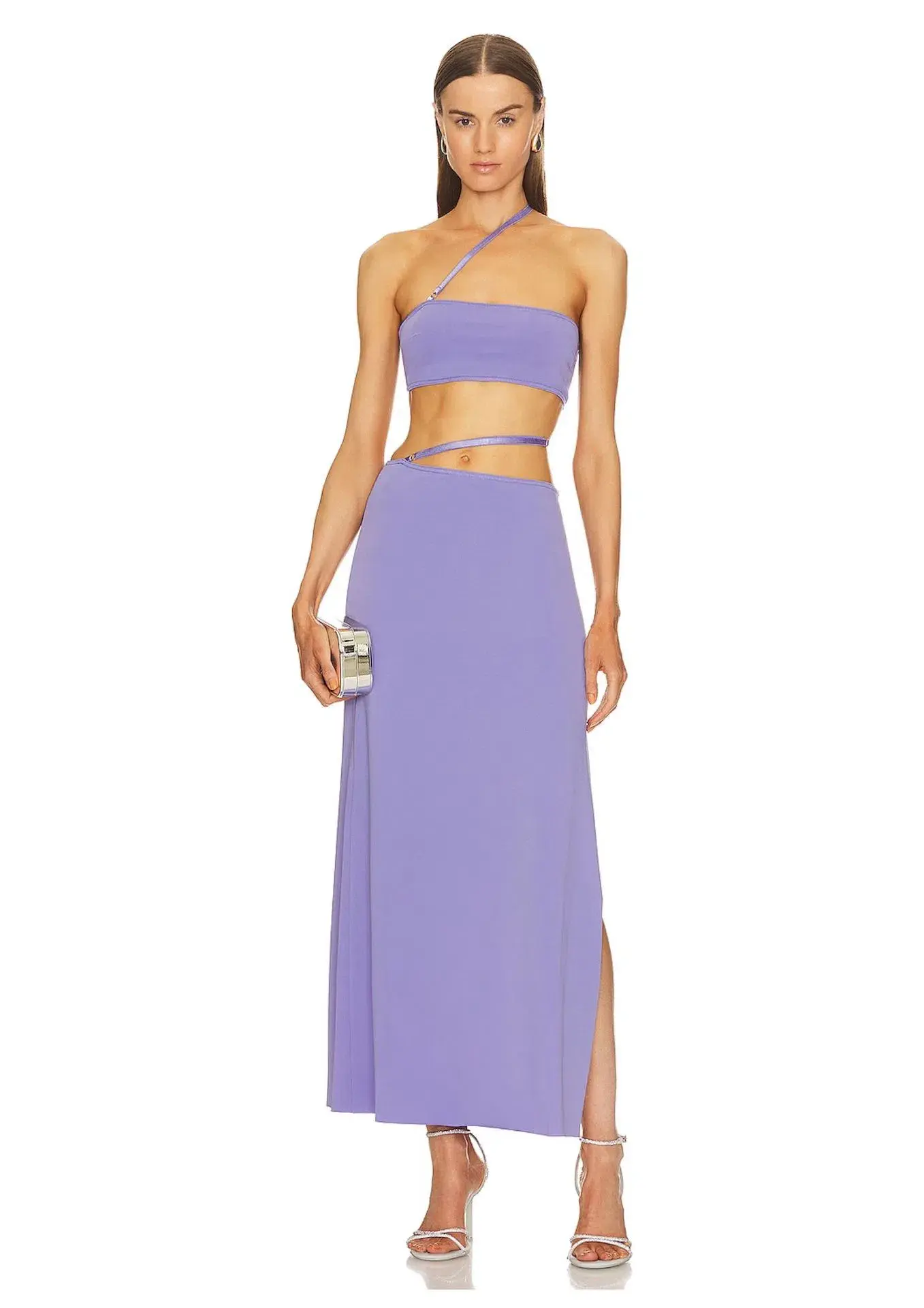 Bec & Bridge Zadie Crop Top & Strap Maxki Skirt Set Grape Purple Size 8 - Image 1