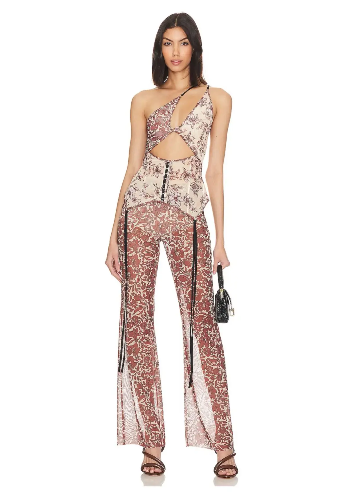 Bec & Bride Nova Top & Priya Pants Set Multi Floral Size 8 - Image 1