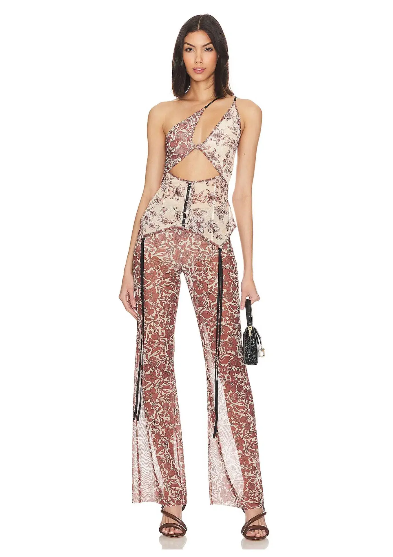 Bec & Bride Nova Top & Priya Pants Set Multi Floral Size 8 - Image 1