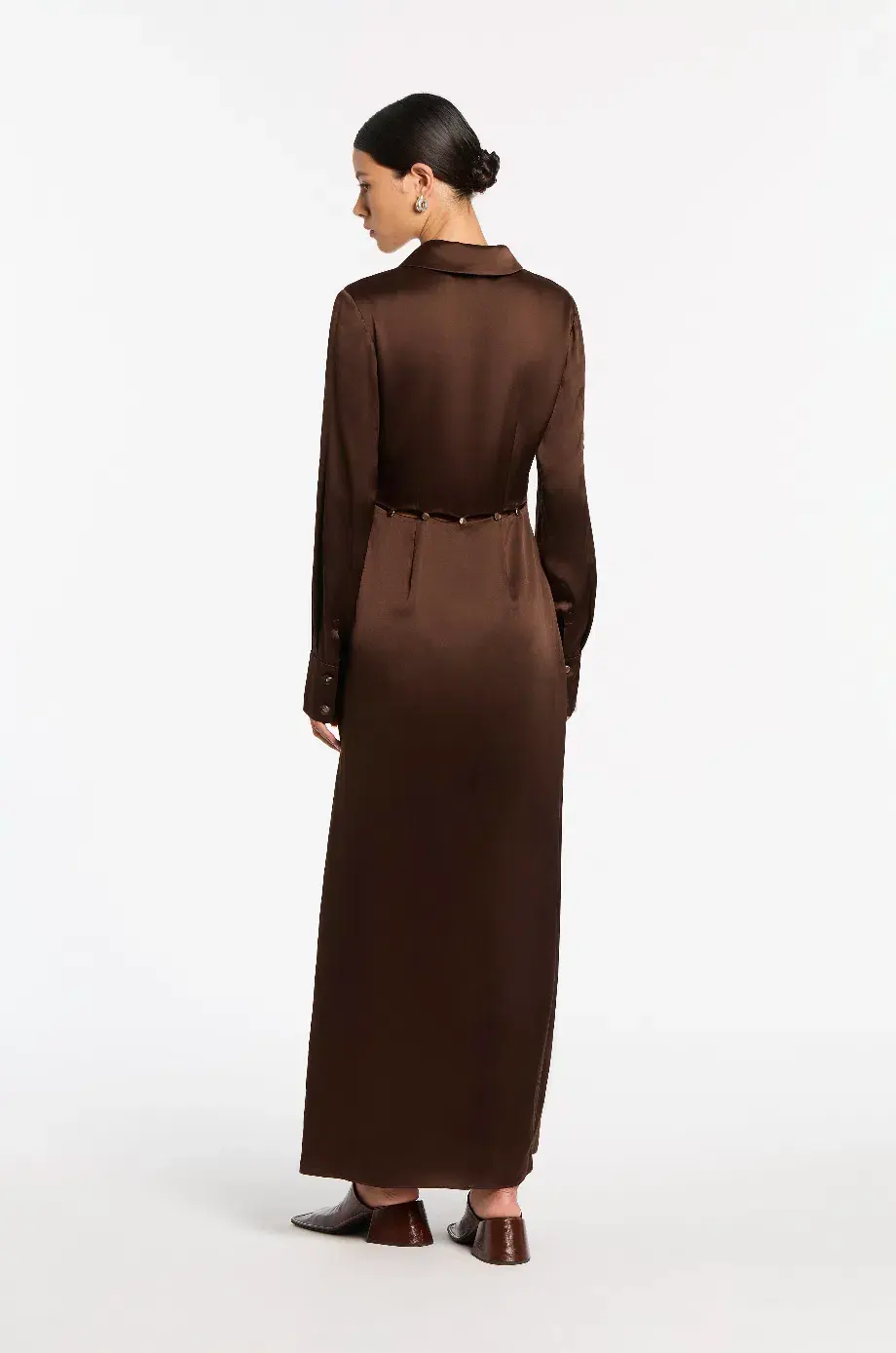 Sir The Label Selita Shirt Dress Chocolate Brown Size 1 / 8 AU - Image 3