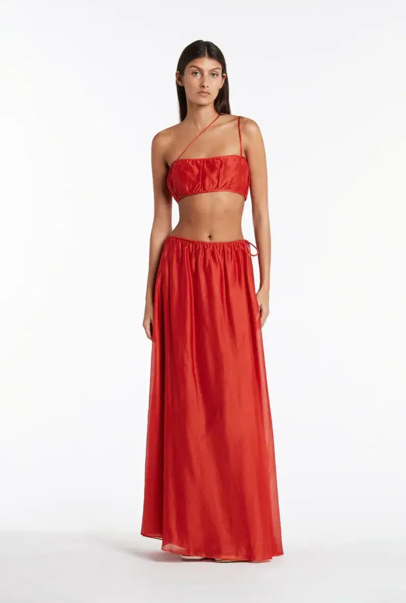 Sir The Label Lucelia Crop Top & Skirt Set Red Size 1 / AU 8 - Image 1