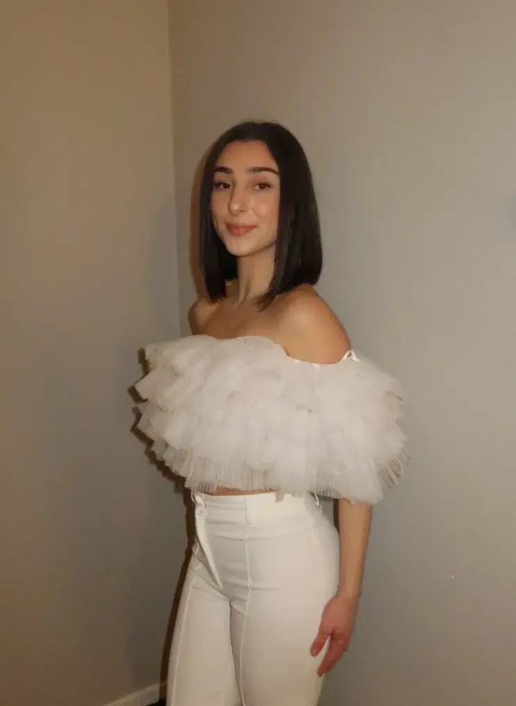 Selezza London Noelle Tulle Top White Size 6 - Image 3