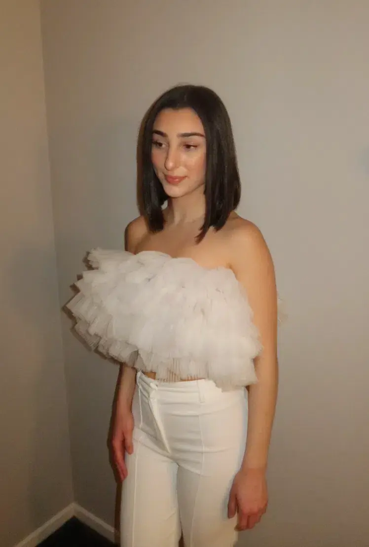 Selezza London Noelle Tulle Top White Size 6 for rent on The Volte - main image