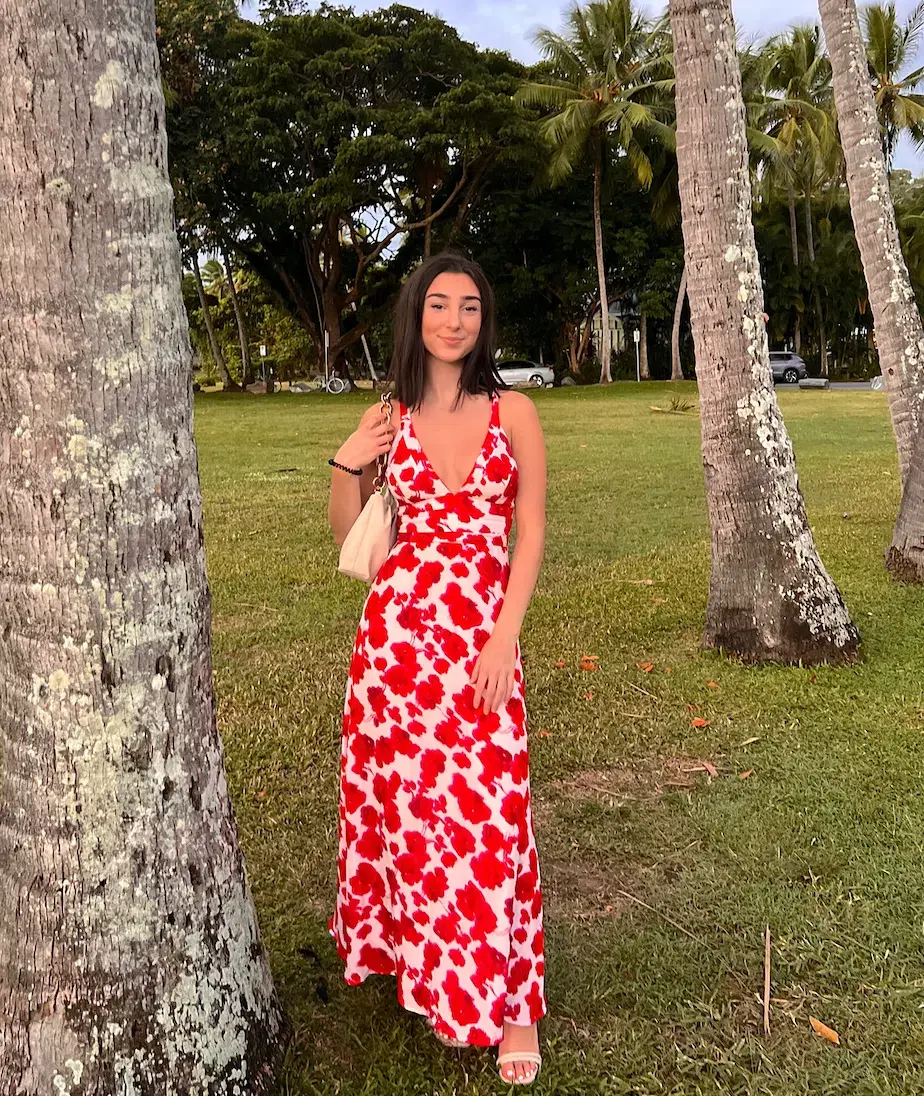 Kookai Bonita Vee Dress Red Floral Size XS / AU 6 - Image 1