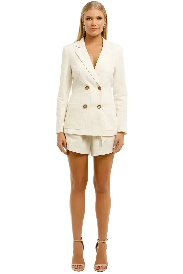 Ministry of Style Cassia Blazer and Shorts Set in Ivory Size 16 - Image 1