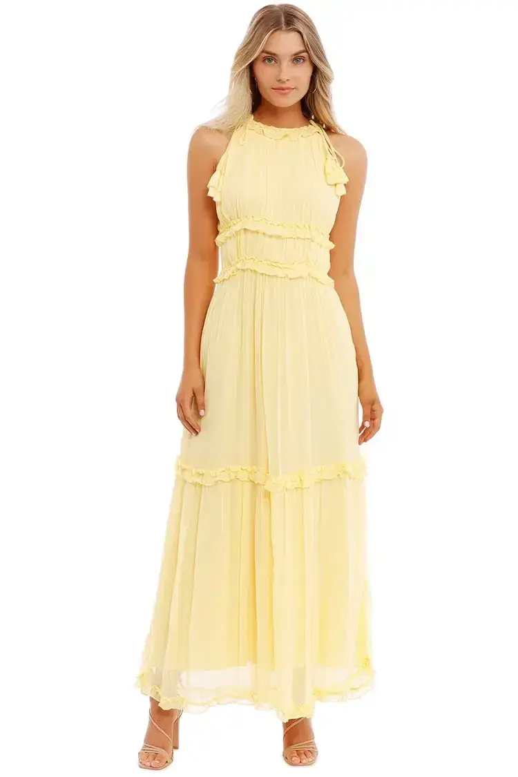 Ministry of Style Vintage Dreams Midi Dress in Butter Size 8 - Image 1