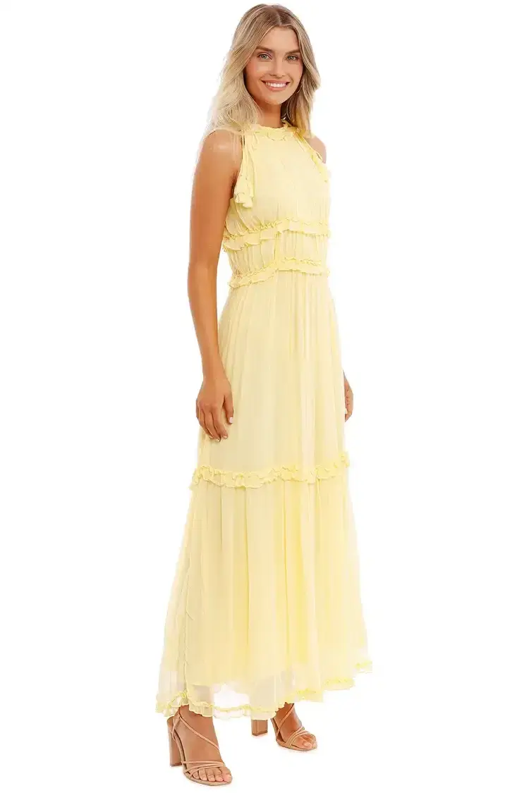 Ministry of Style Vintage Dreams Midi Dress in Butter Size 8 - Image 2