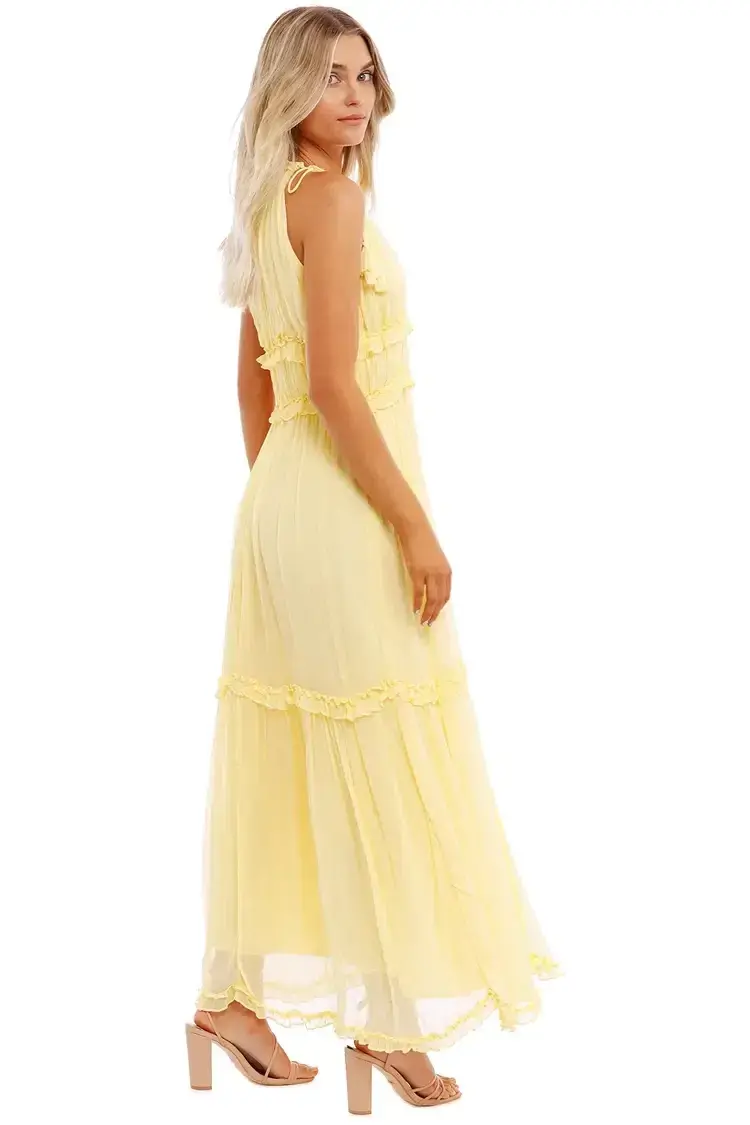 Ministry of Style Vintage Dreams Midi Dress in Butter Size 8 - Image 5