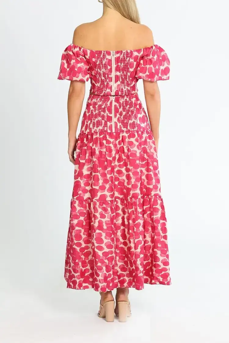 Ministry of Style Mottled Blossoms Top and Skirt Set Pink Print Size 12 - Image 3